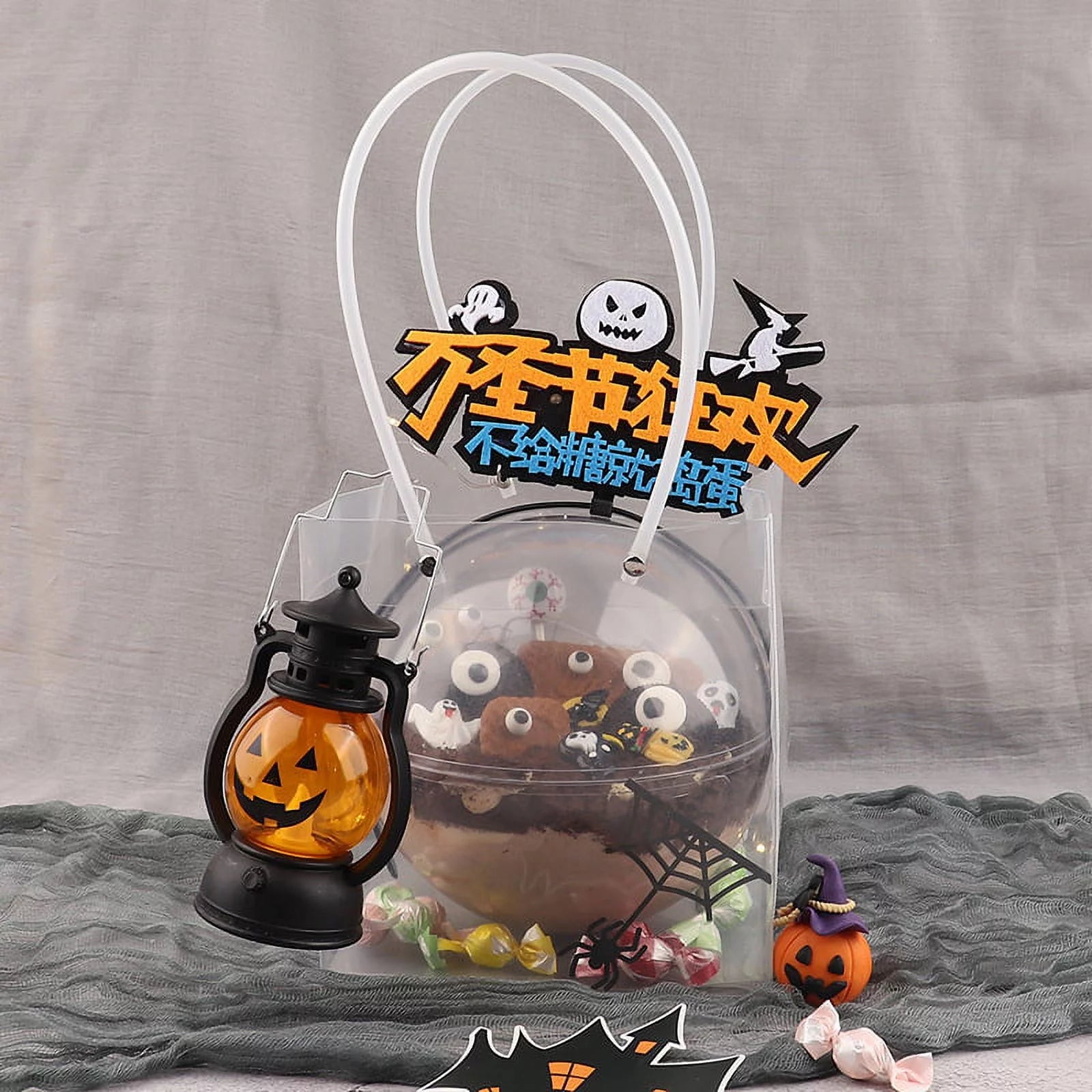 Halloween LED Lantern Lights 3-Packs , Small Vintage Style Flameless Lantern Decorative ，Lamp for Halloween Home Indoor Outdoor Bar Decoration